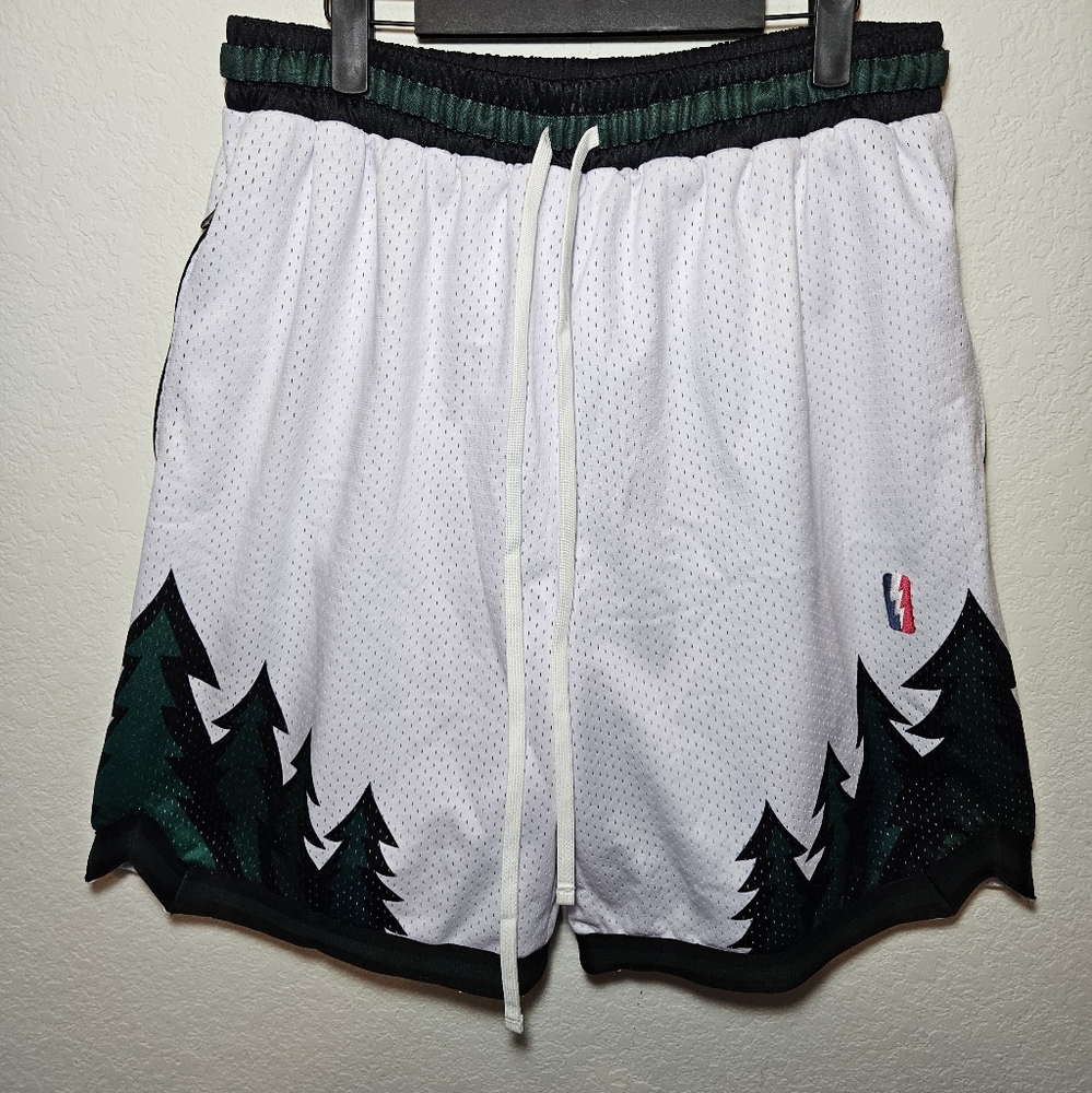 Mens Collect Select Basketball Shorts Minnesota Timberwolves White/Blue/Green XL